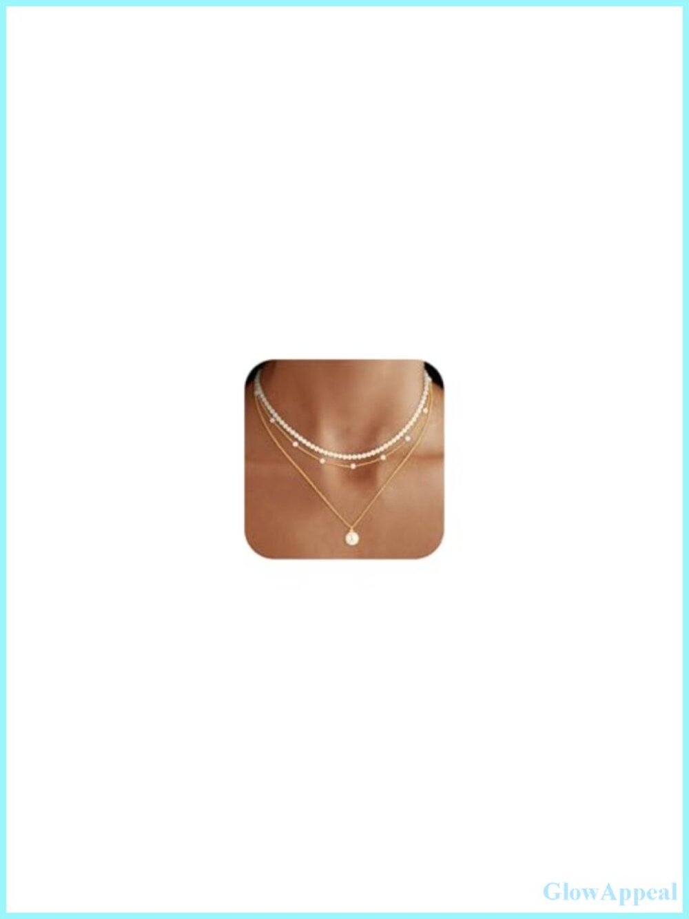 18K Gold Plated Pearl Necklace Set 3pc Choker Drop 14-16in